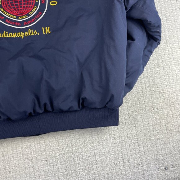 VINTAGE King Louie USA Bomber Jacket Men XL Navy Laborers Indianapolis Local 120 - Picture 5 of 16
